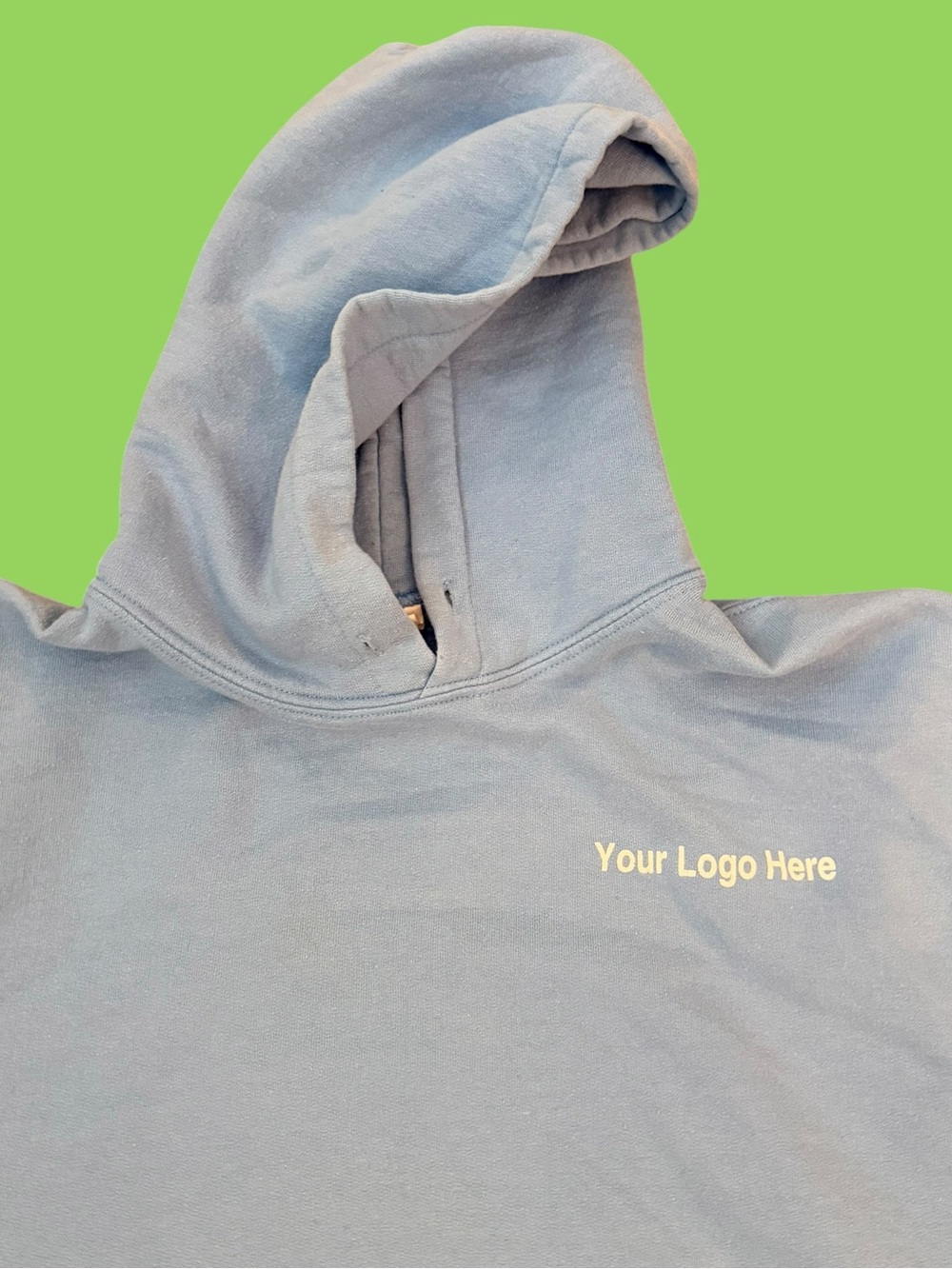 Random Funny Your Logo Here Hoodie Medium Baby Powder Blue Unisex